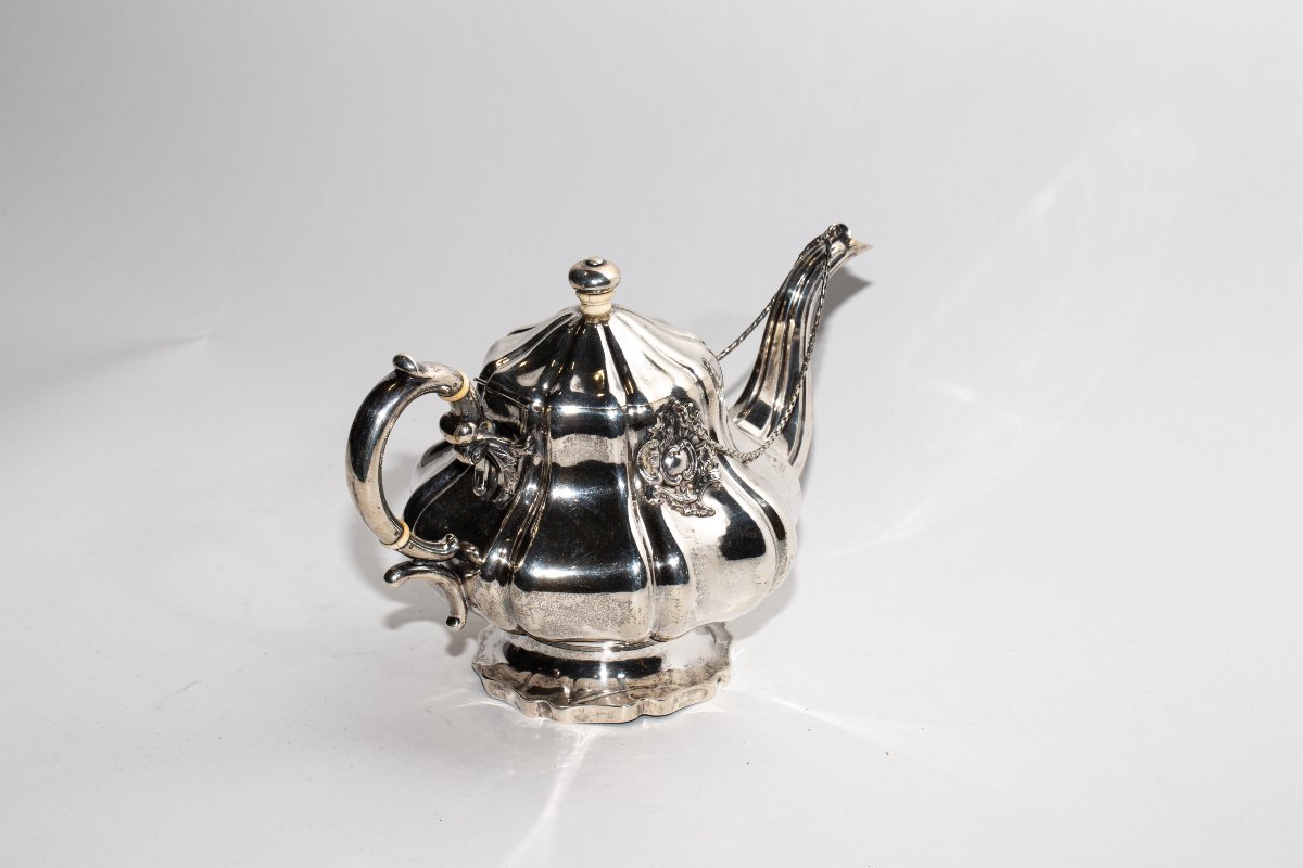 Imperial Russian Silver Teapot, Maker's Mark Of Jakob Wiberg, Moscow, 1848-photo-3