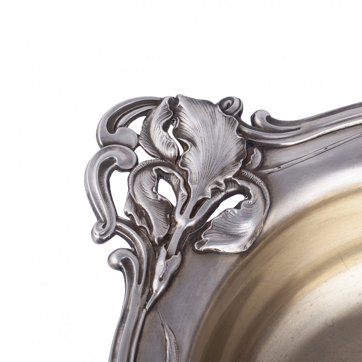 Une Belle Assiette Art Nouveau En Argent Massif -photo-3