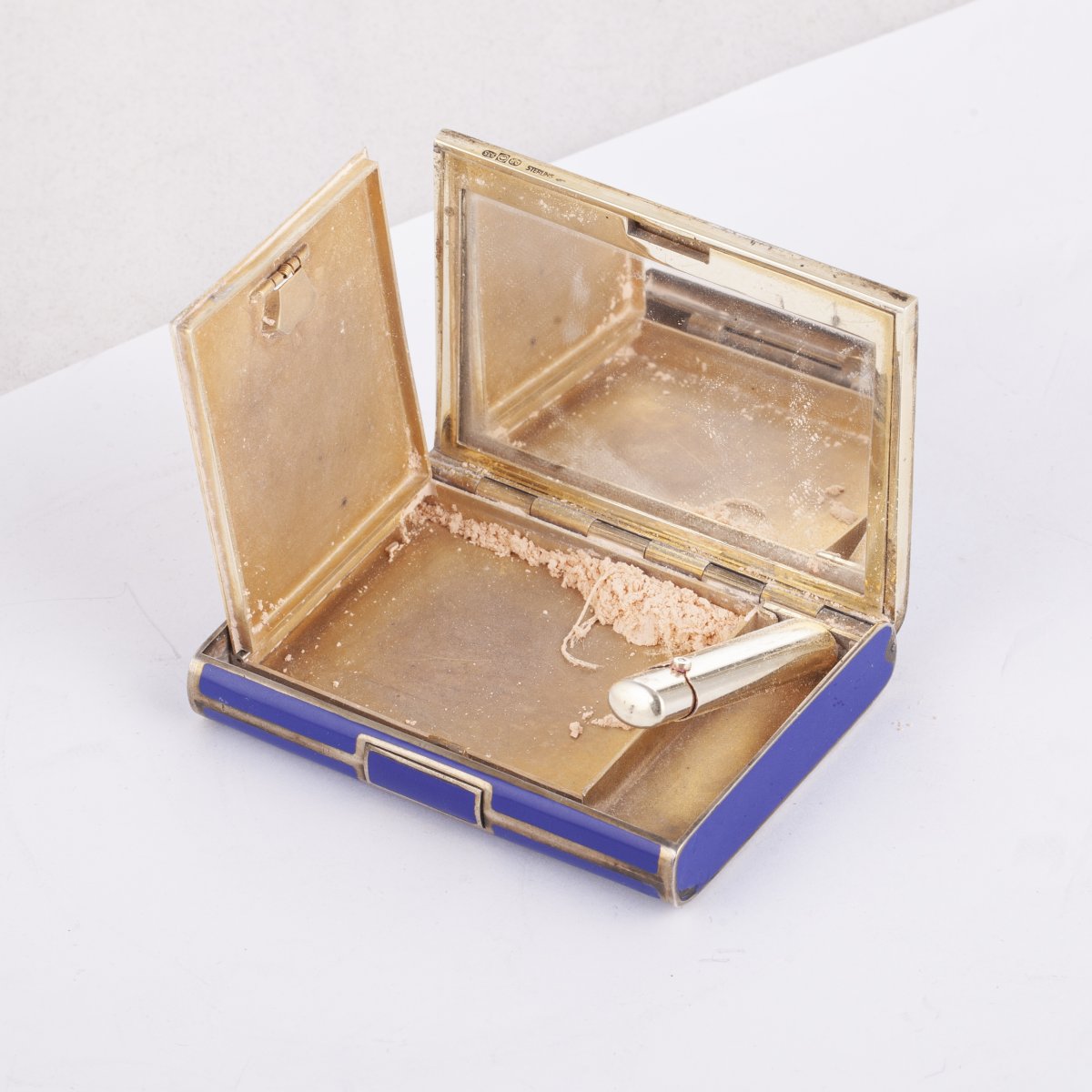 Art Deco Sterling Silver Powder Box-photo-3