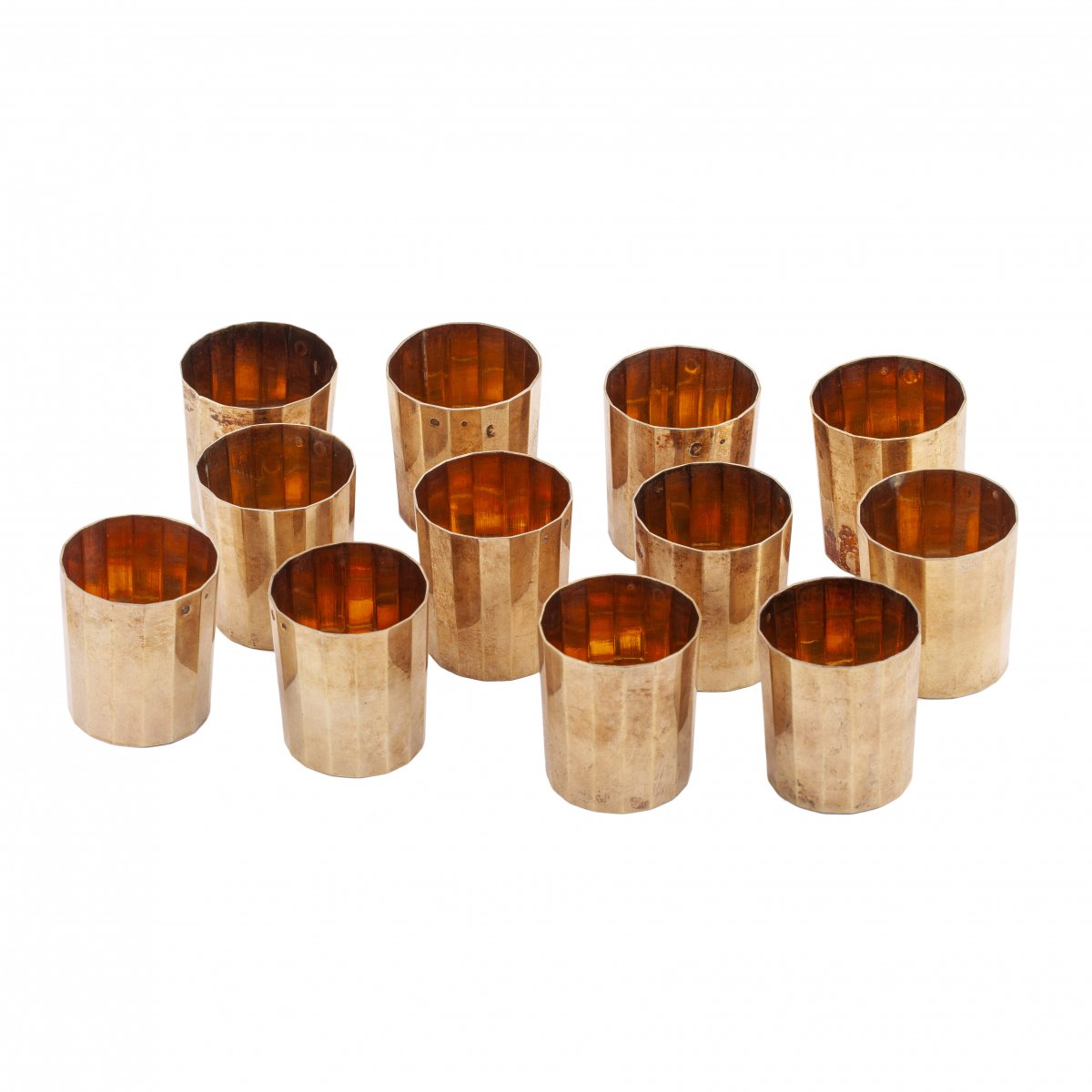 12-piece Silver-gilt Beakers Set