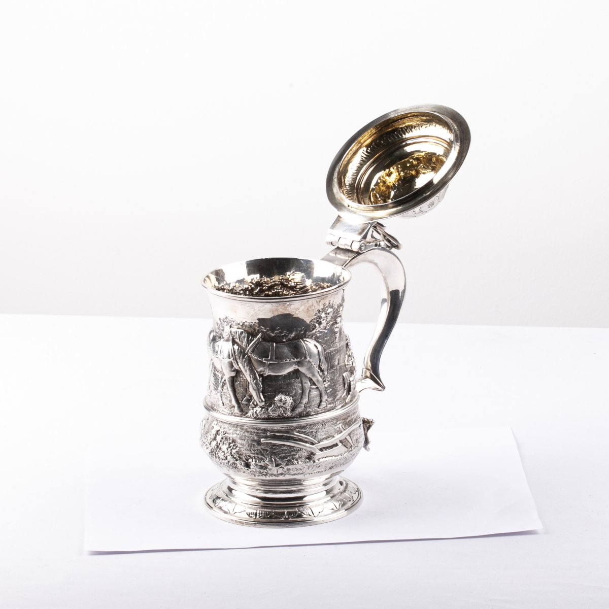 George III Silver Tankard By William Cripps London 1774 -photo-2