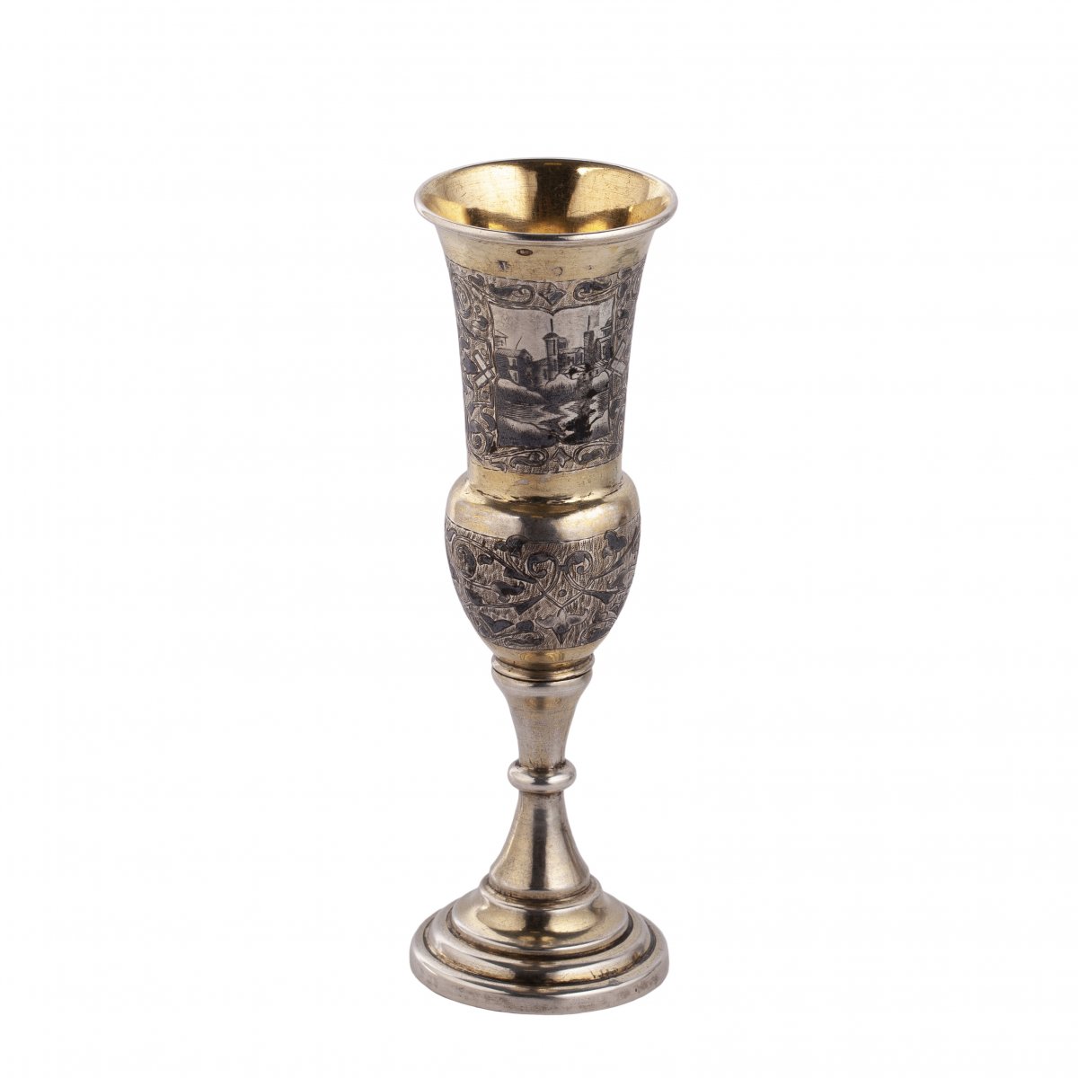 A Russian Silver And Niello Champagne Flute-photo-2