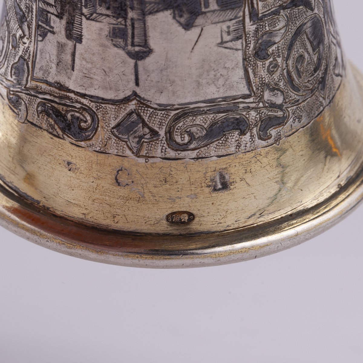 A Russian Silver And Niello Champagne Flute-photo-1