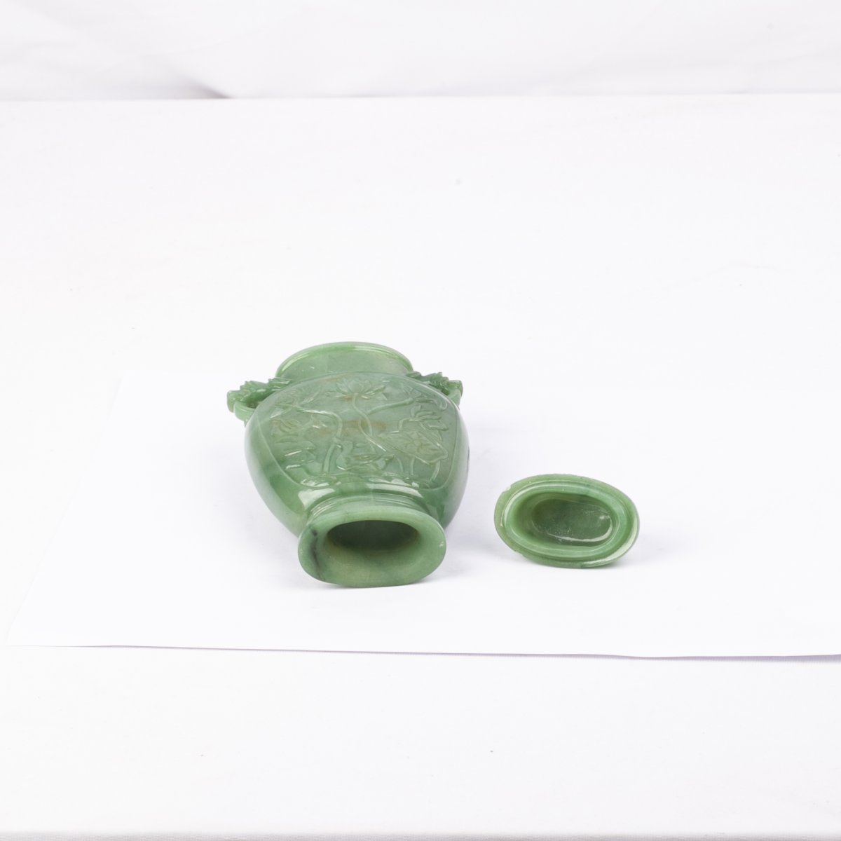  Vase En Pierre De Jade Chinois Avec Couvercle-photo-3
