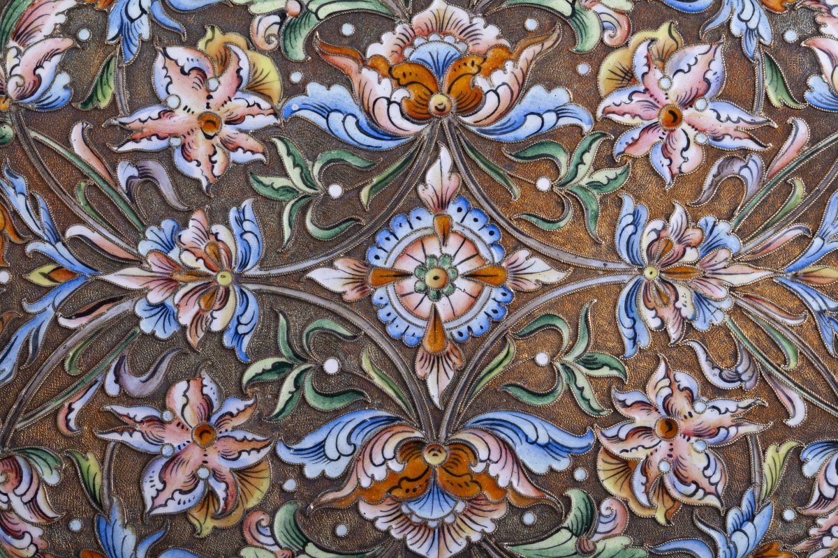 A Beautiful Russian Silver And Enamel Plate-photo-3