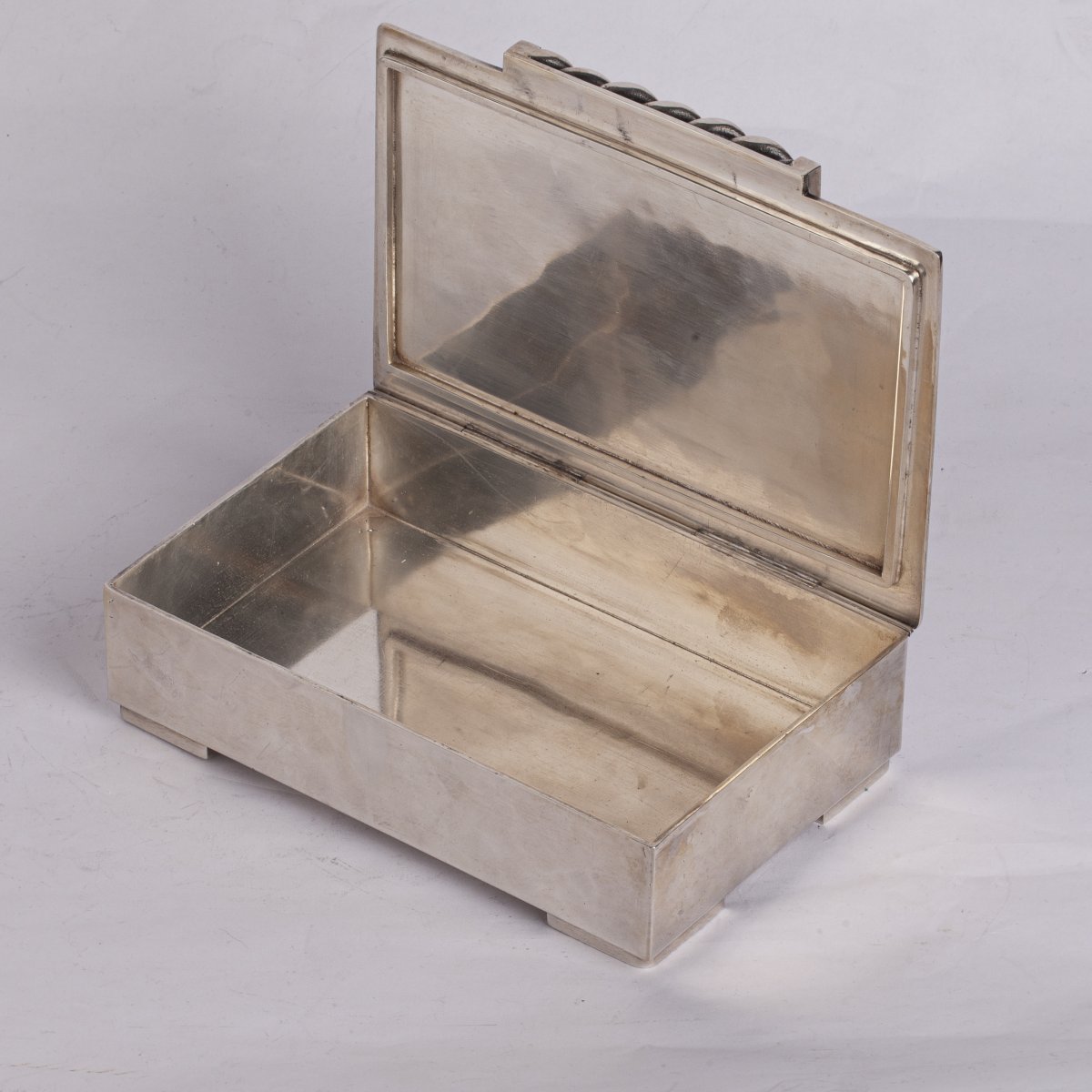 Silver Plated Cigar Box By Jean Despres-photo-2