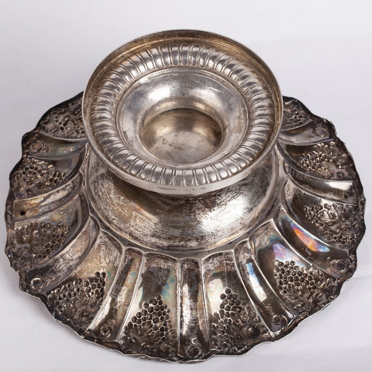 Massive Swedish Silver Fruit Bowl-photo-3