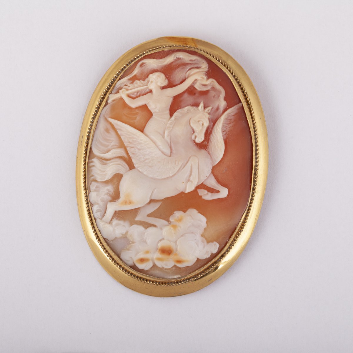 Silver Gilt And Shell Cameo Brooch