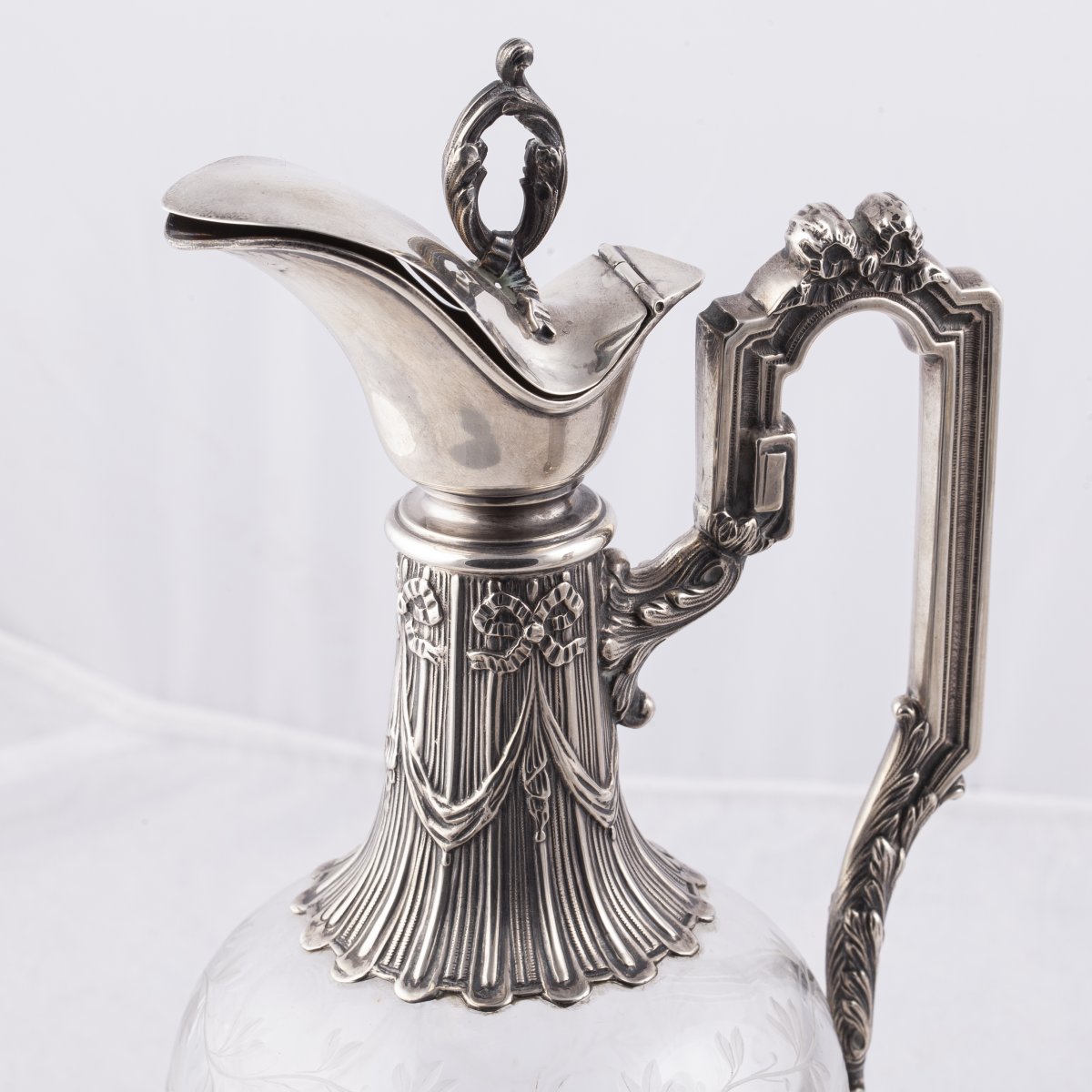 A Pair Of Silver And Cut Glass Claret Jugs-photo-2