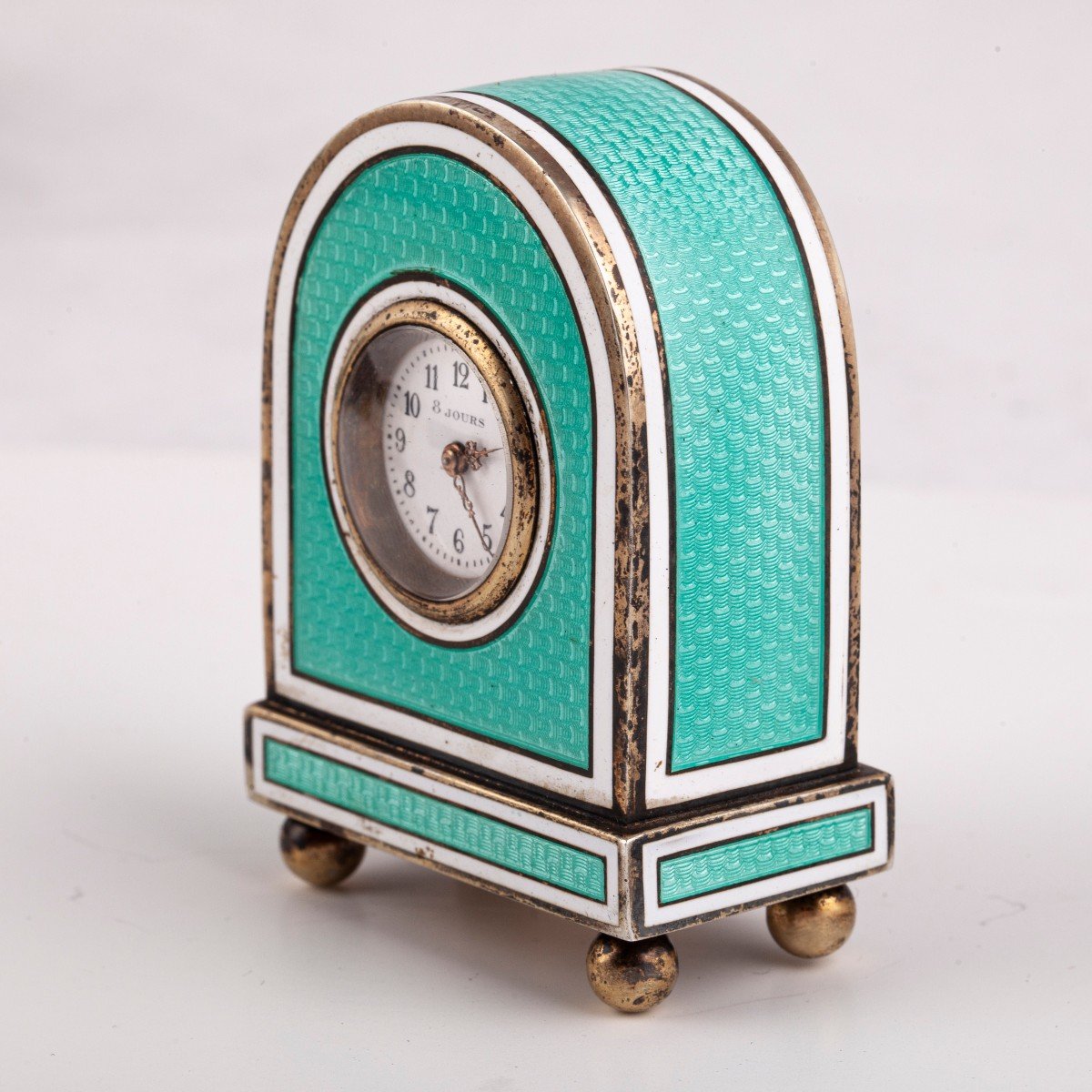 ​​​​​​​Une Pendulette De Voyage En Argent Et émail-photo-3