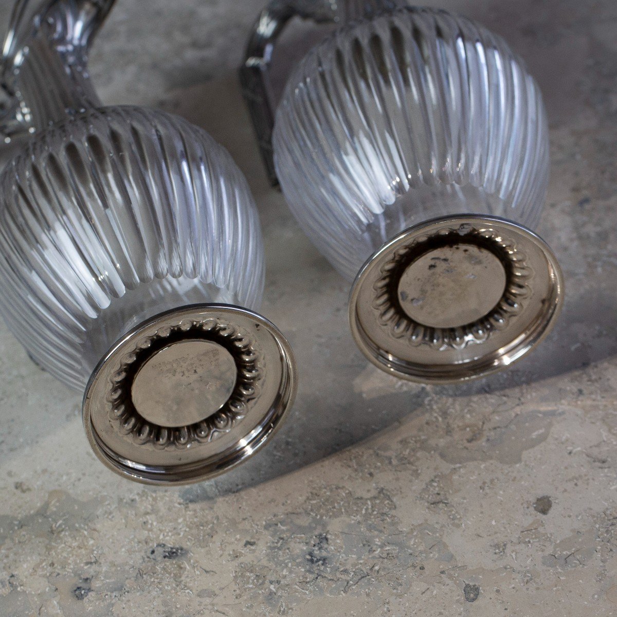 A Pair Of Silver And Cut Glass Claret Jugs-photo-3