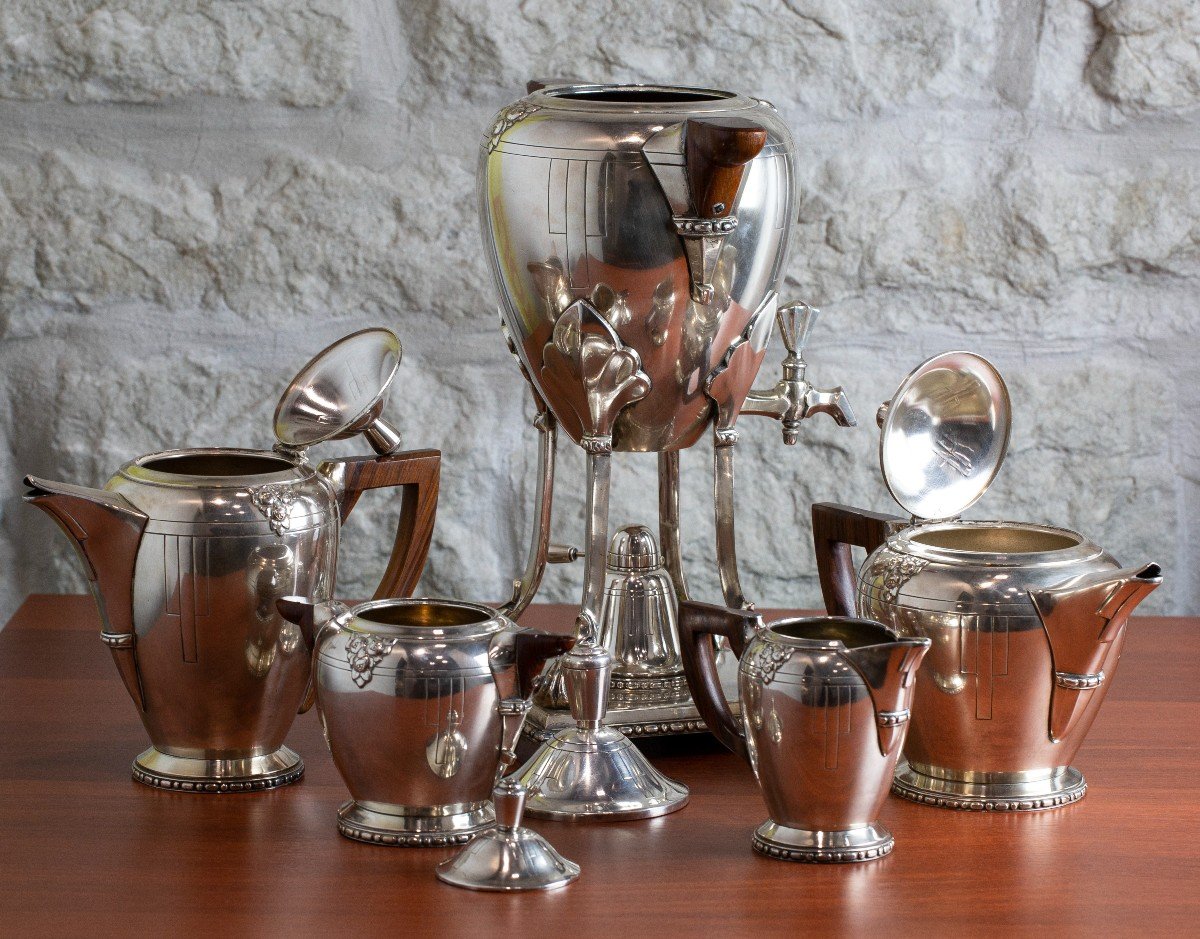 Roux-marquiand  Art Deco Silver Plated Tea And Coffee  Service-photo-2