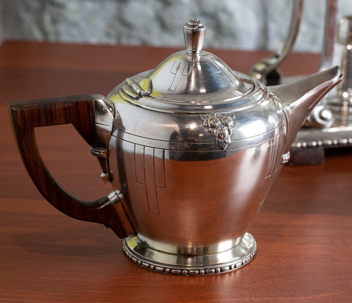 Roux-marquiand  Art Deco Silver Plated Tea And Coffee  Service-photo-4