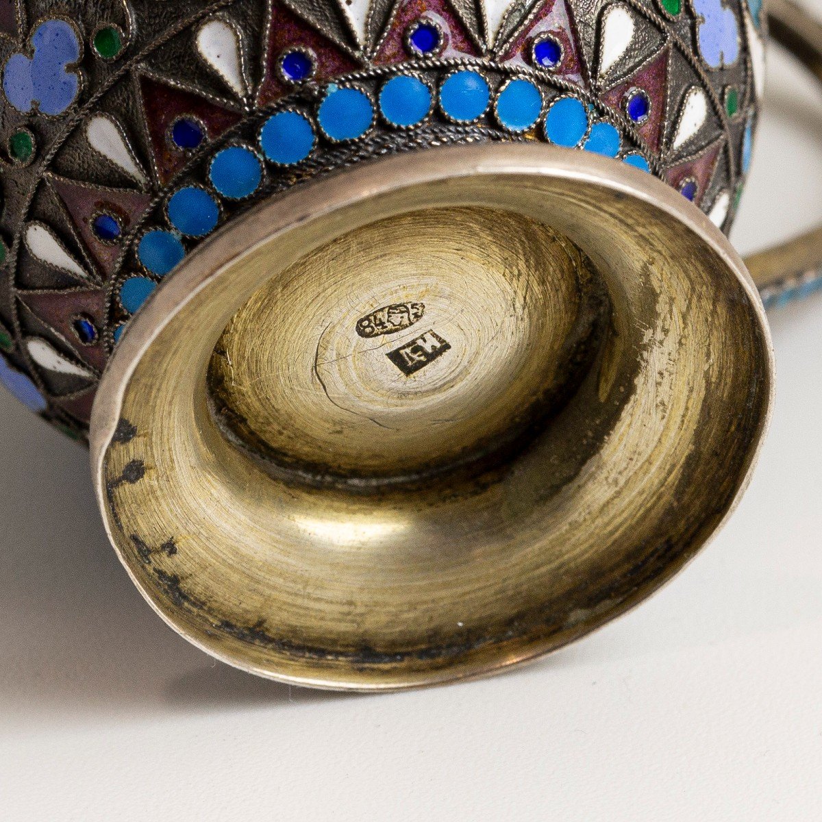 Petite Tasse Russe En Argent Et émail -photo-1