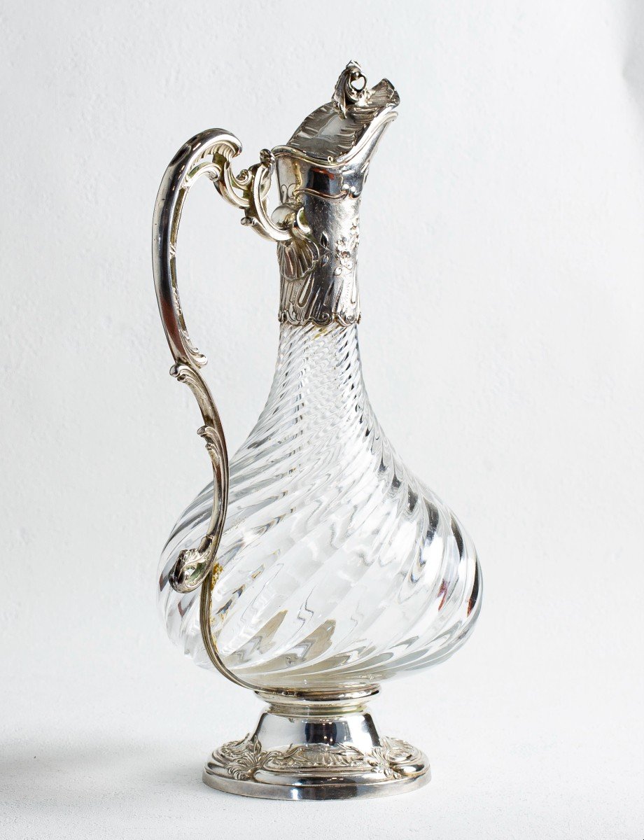 French Silver Mounted Claret Jug-photo-4