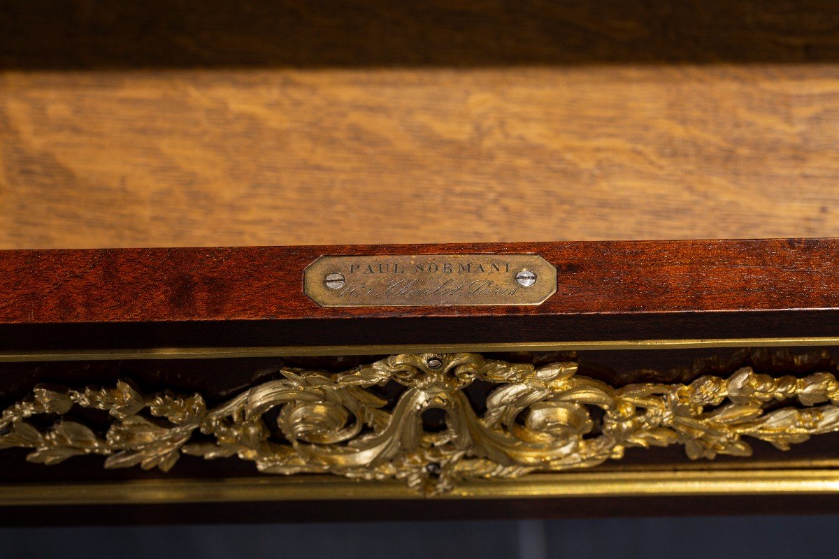 Paul Sormani (1817-1866):  Cylinder Mahogany Writing Desk-photo-4