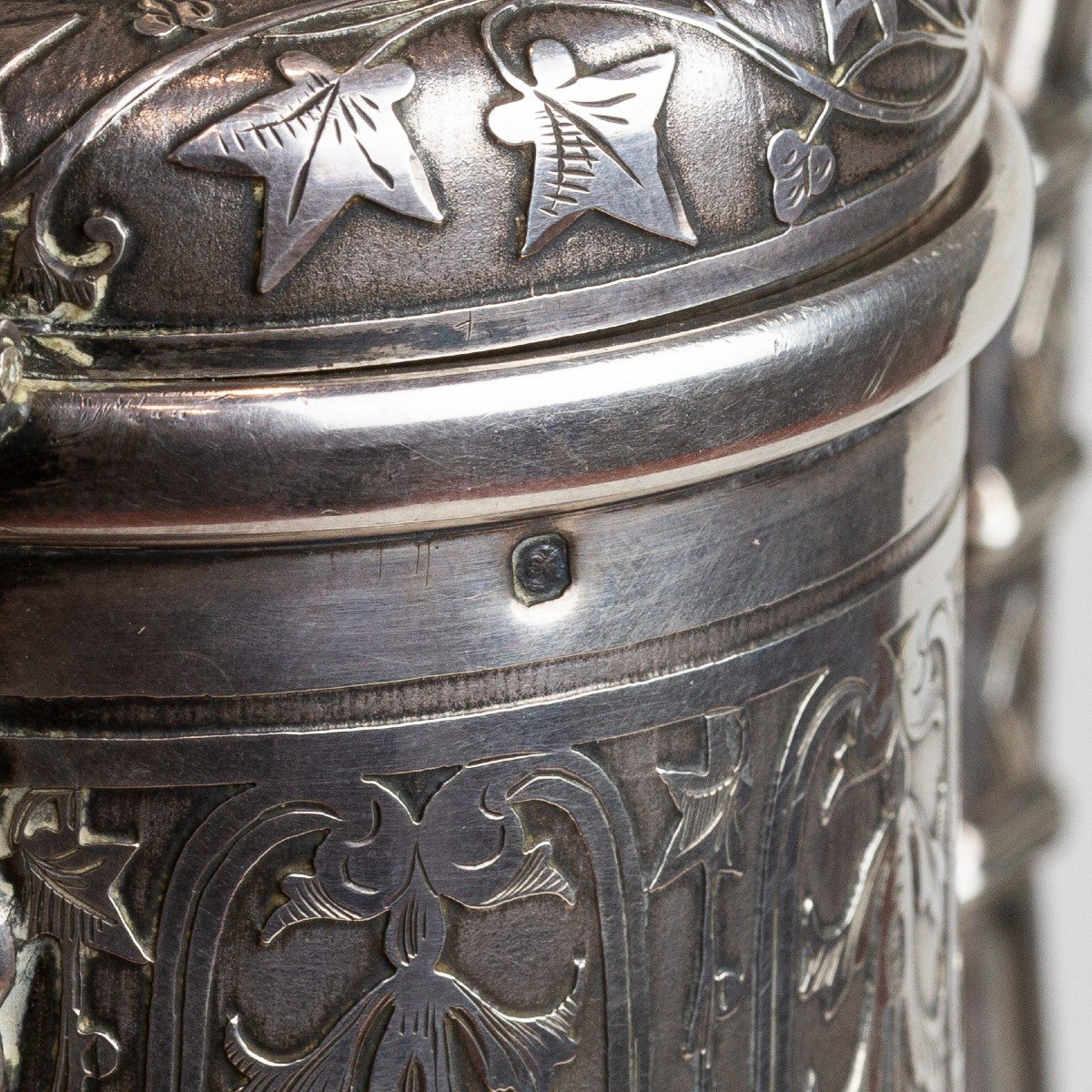 Silver Teapot Decorated In Indian Style-photo-4