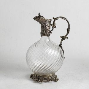 Silver And Engraved Crystal Claret Jug