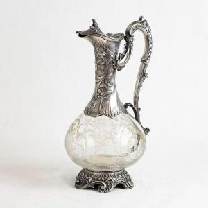 Silver And Engraved Crystal Claret Jug
