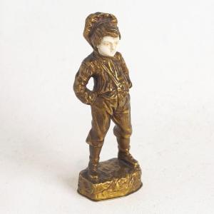 S. Omerth, Gavroche.  Bronze And Ivory Sculpture