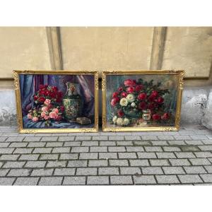Paire de tableaux, nature mort