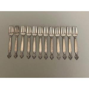 Georg Jensen ensemble de 12 fourchettes à dessert en argent