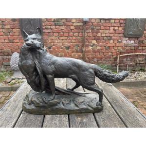 Bronze "the Fox And The Pheasant"