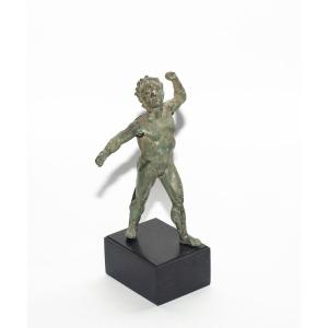 Statuette Antique Romaine en Bronze Représentant un Faune Dansant, Époque Impériale