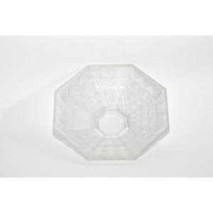 Coupe Octogonale en Verre Dépoli Art déco Verlys France, vers 1930