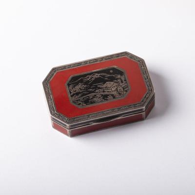 Silver-gilt, Lacquer And Enamel Powder Box