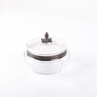 Silver And Crystal Candy Cane With Lid
