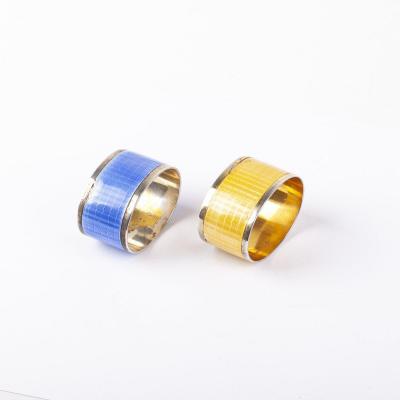 Silver With Guilloche Enamel Napkins' Buckles 2pcs