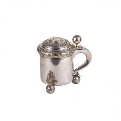 Massive Silver Mug With Coin Cast In Sweden 1939