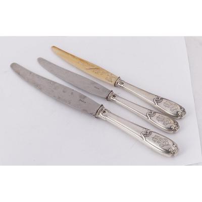 A Set Of 36 Silver Dessert And Table Knives