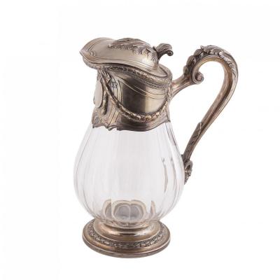 Une Carafe En Argent Massif Et Verre Emile Puiforcat