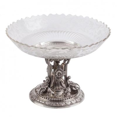 An Important  Silver And Crystal  Cup By Gustave Odiot