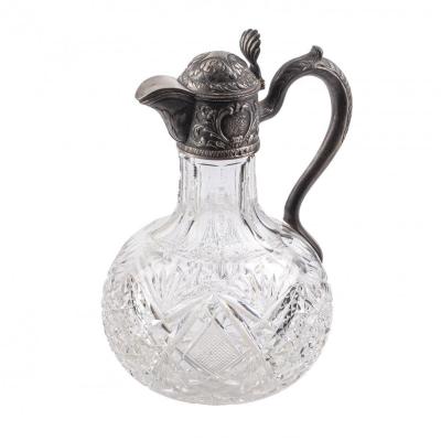 Russian Silver And Cut Glass Claret Jug