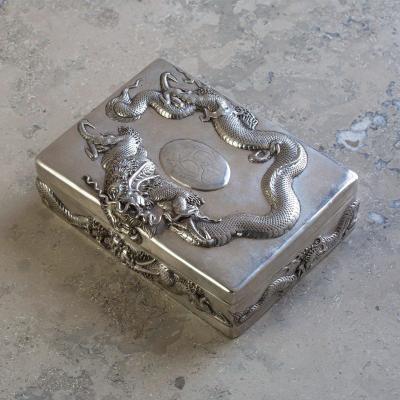 A Chinese Silver Jewelry Or Cigar Box