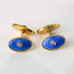 A Pair Of Russian Gold Cufflinks