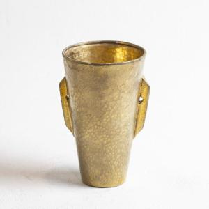 Petite Vase En Argent Massif Ciselé à La Main