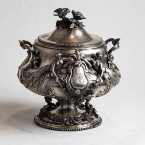 Sucrier Couvert En Argent De Style Louis XV