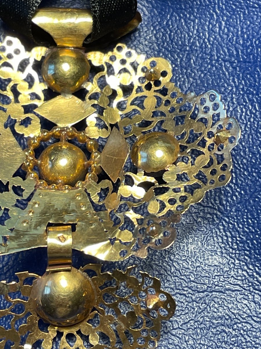 Rouen Cross And Its Coulant. Gold And Rhinestones. XVIII-photo-5