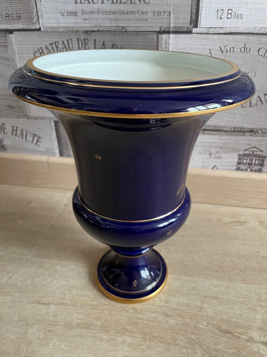 Sevres Medici Vase Blue Background-photo-3