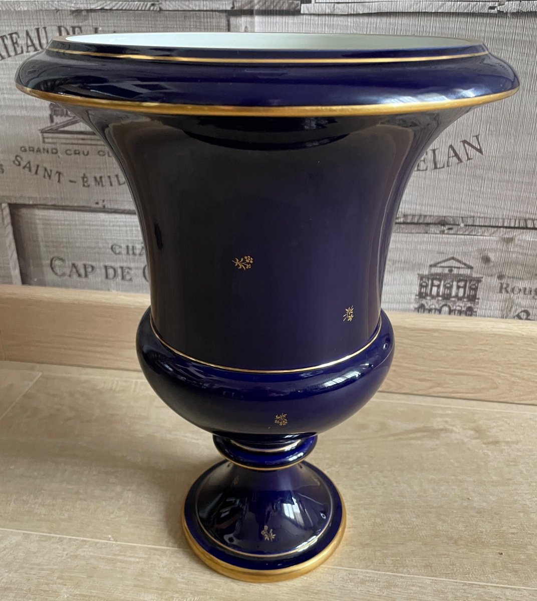 Sevres Medici Vase Blue Background