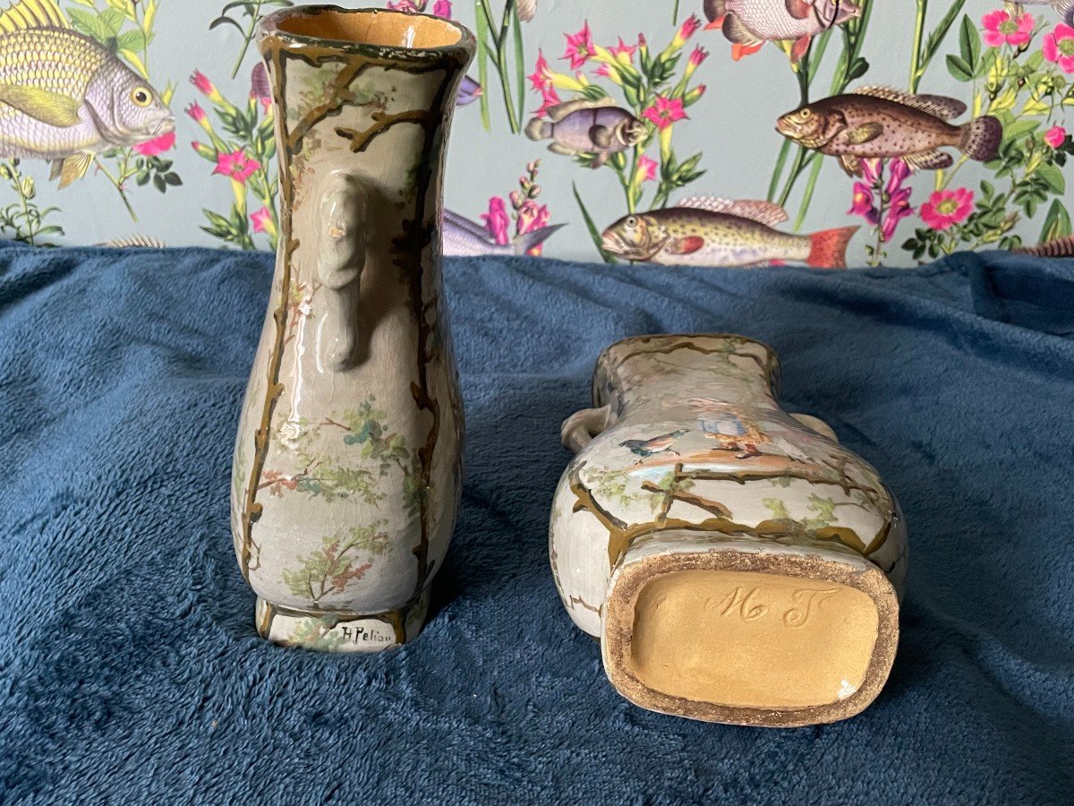 Paire De Vase Montigny  decor H Petiau-photo-7