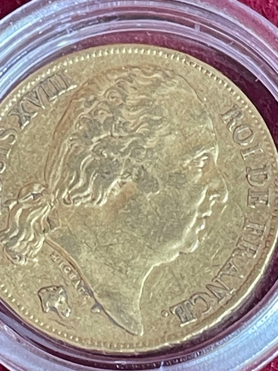 Gold Coin. 1817. Louis XVIII-photo-2