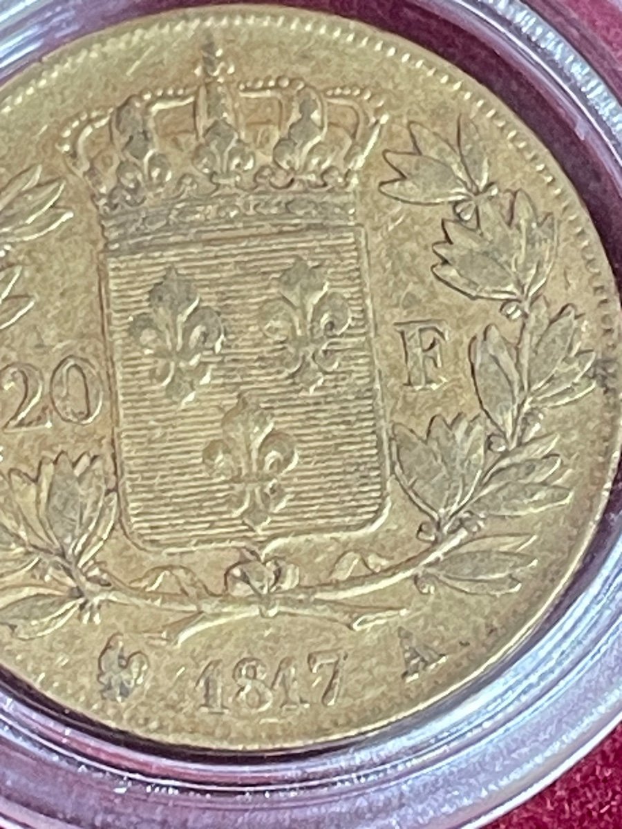 Gold Coin. 1817. Louis XVIII-photo-4