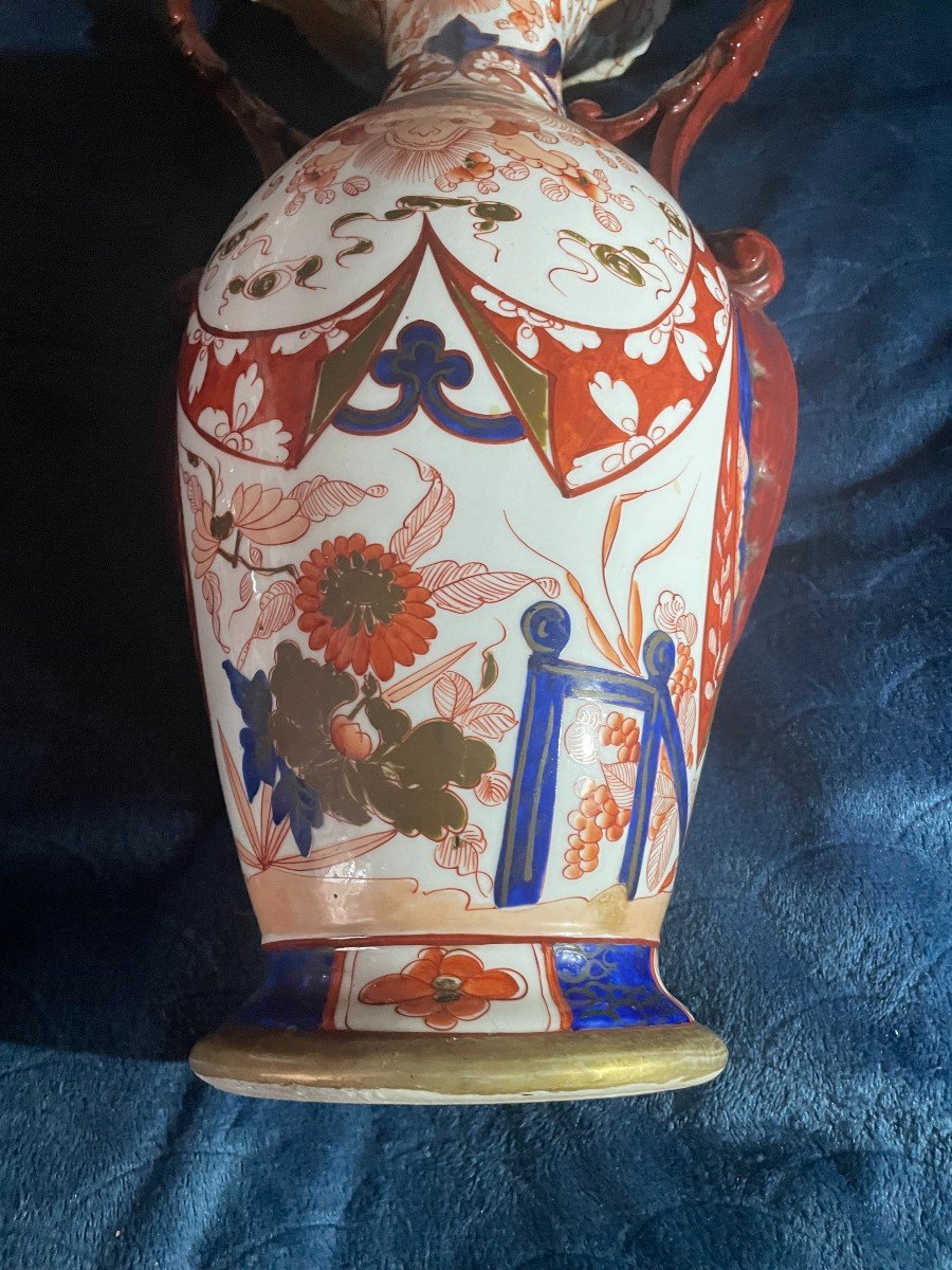 Paire De Vases En Bayeux Décor Imari époque Fin 19ème-photo-4