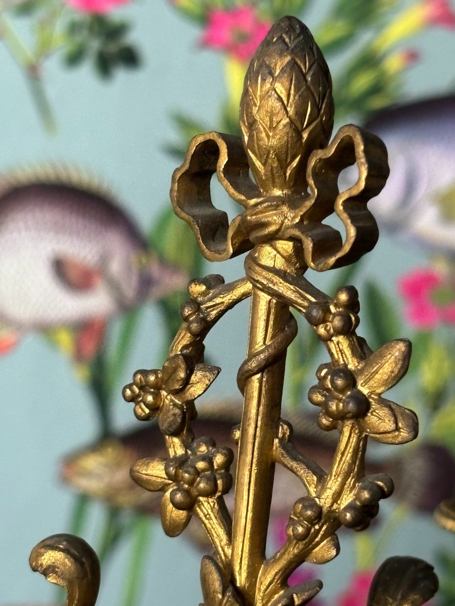 Pair Marble And Bronze Candelabra-photo-5
