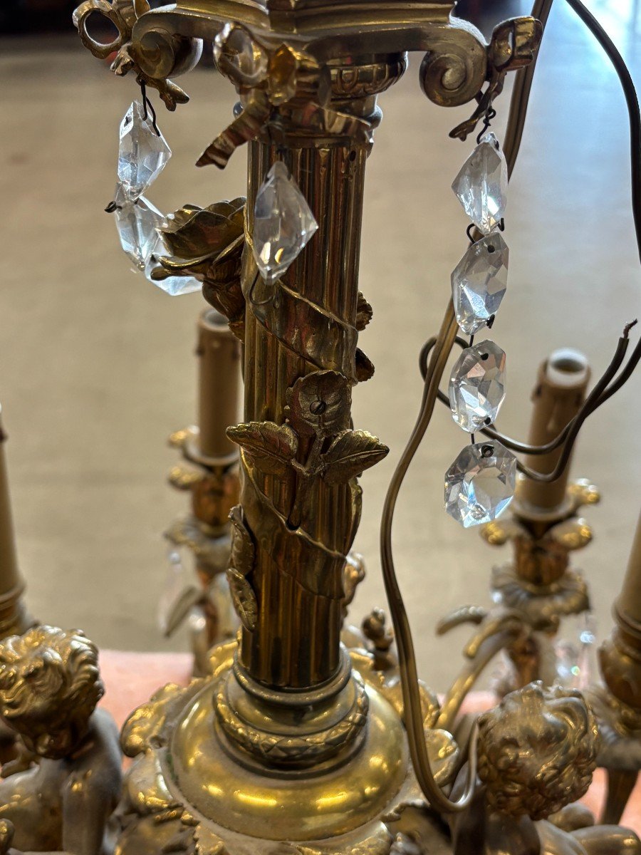 Bronze Chandelier With 4 Putti With 3 Lights 12 Lights  -photo-7